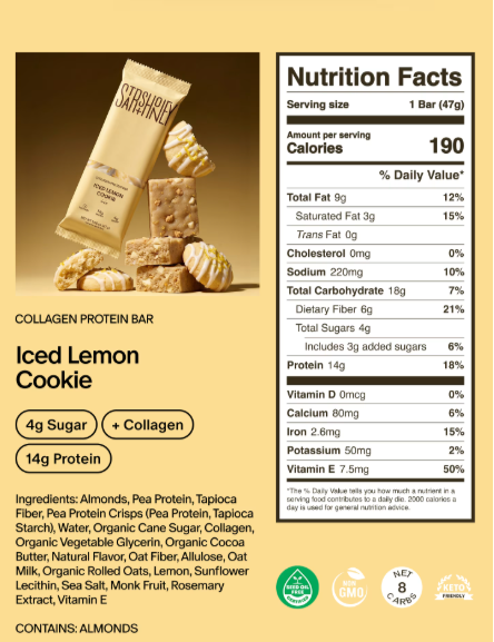 AMC Stars + Honey Iced Lemon Cookie 14g Protein Bars 10 Pack