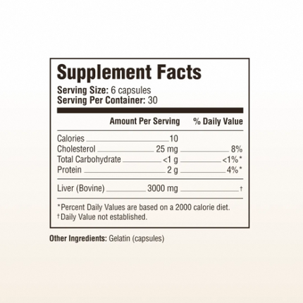 AMC Pure American Liver Deep Nutrition from the Heart of America 180 Capsules