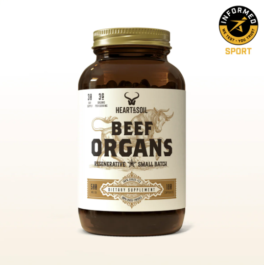 AMC Beef Organs Regain Your Energy With Nature’s Perfect Multivitamin 180 Capsules Heart & Soil