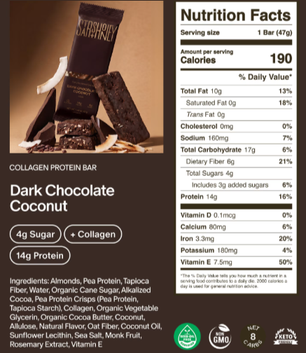 AMC Stars + Honey Dark Chocolate Coconut 14g Protein Bars 10 Pack