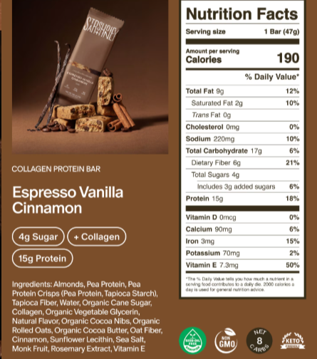 AMC Stars + Honey Espresso Vanilla Cinnamon 15g Protein Bars 10 Pack