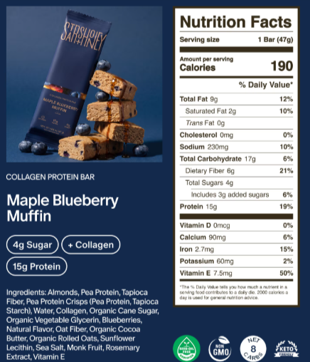 AMC Stars + Honey Maple Blueberry Muffin 15g Protein Bars 10 Pack