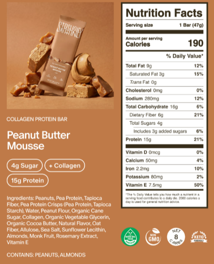 AMC Stars + Honey Peanut Butter Mousse 15g Protein Bars 10 Pack