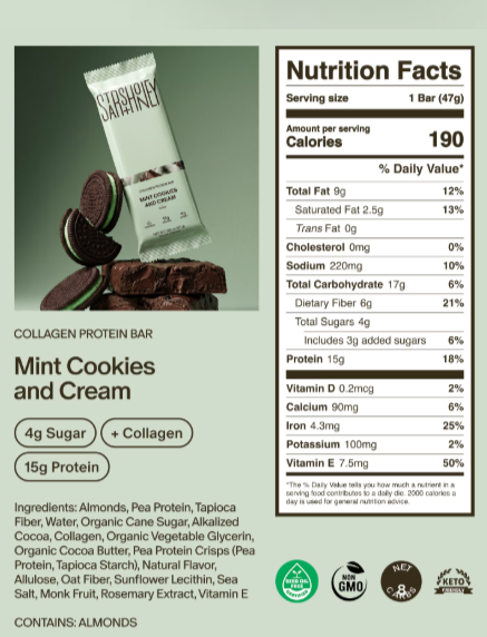 AMC Stars + Honey Mint Cookies and Cream 15g Protein Bars 10 Pack